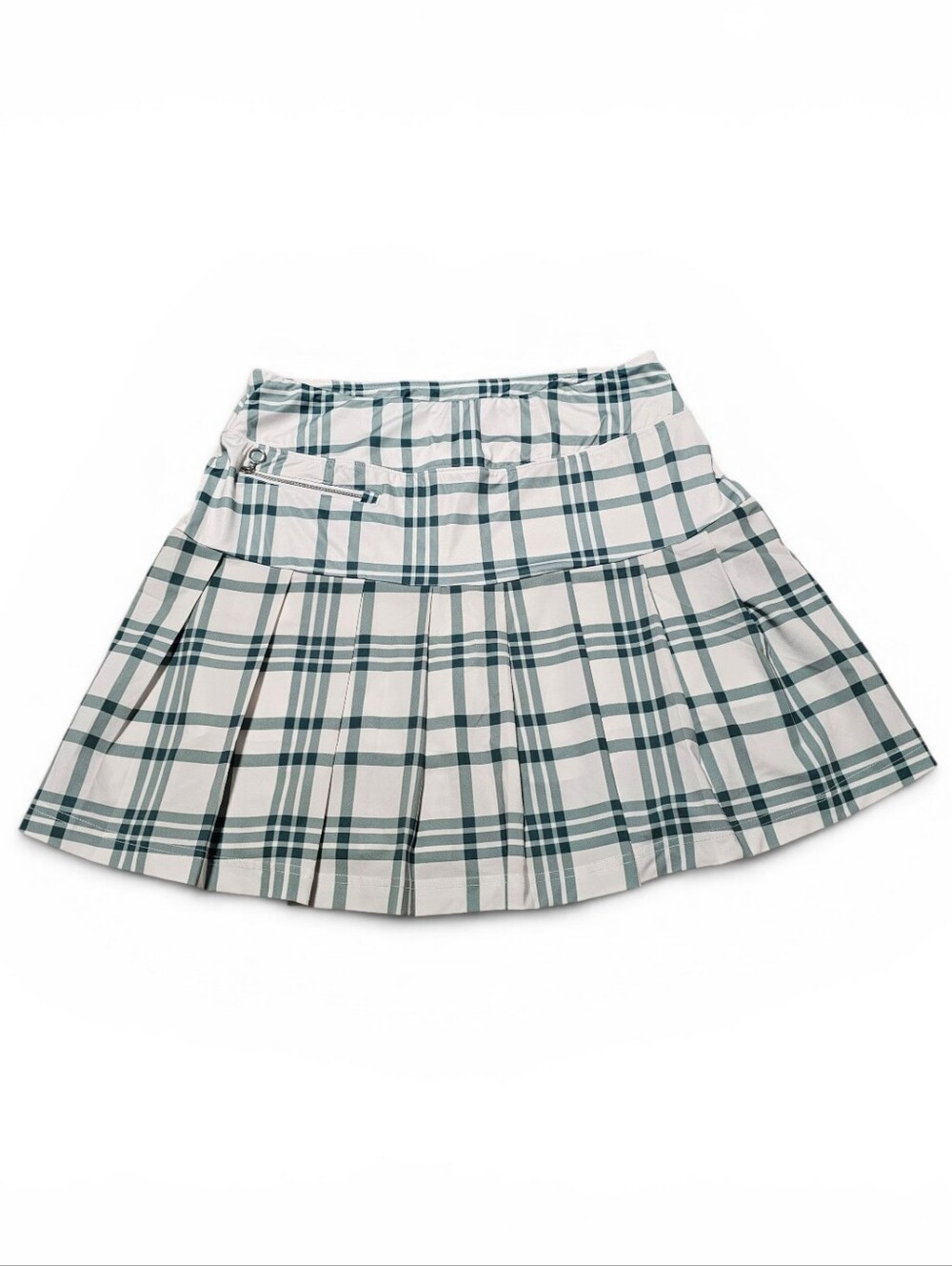 GG Blue Luxe Sport Performance Skort Women's Green & White Plaid Size L